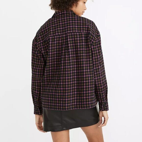 Madewell Flannel Westlake Shirt in Stoppard Plaid, NWT - Picture 4 of 16